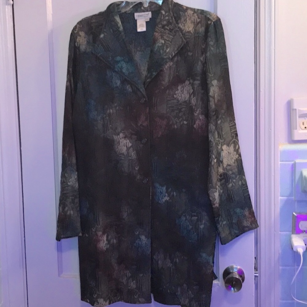 Button up, Blue and Maroon duster, coat, size L